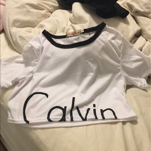 Calvin crop top tee